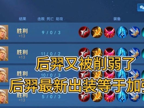 王者荣耀（无往不胜的弓手之道，打造最强羿神）