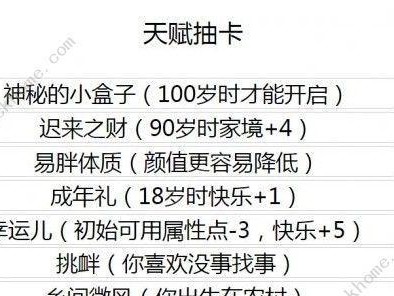 完美开局，抽卡人生的必备天赋（打造强大的游戏角色，从天赋开始）